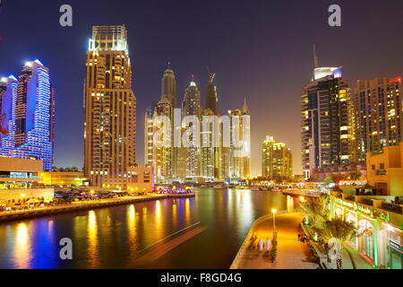 Skyline von Dubai - Marina, Vereinigte Arabische Emirate Stockfoto
