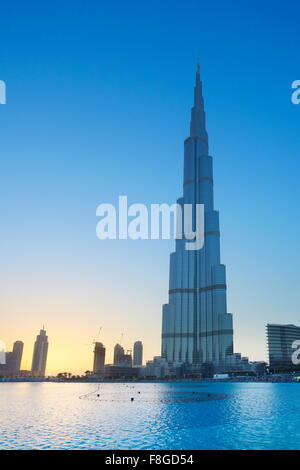 Dubai - Burj Khalifa, das höchste Gebäude der Welt, Vereinigte Arabische Emirate Stockfoto