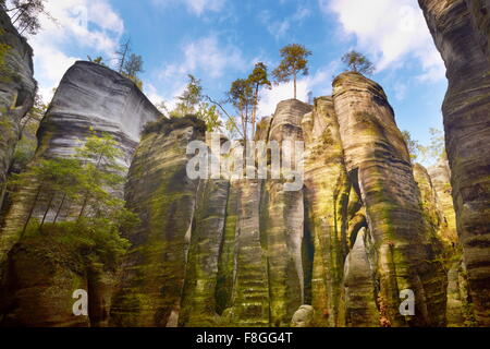 Adrspach Felsen Stadt, Teplicke Felsen, Tschechische Republik Stockfoto