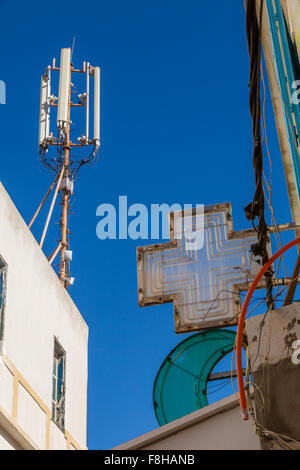 ESSAOUIRA, Marokko - 03. November 2015: Detail aus den Gassen der Medina in Essaouira. Stockfoto