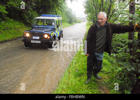 Hochwasserschäden in Alford in Aberdeenshire, Schottland. Stockfoto