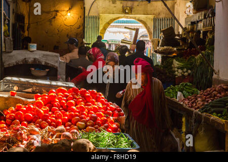 ESSAOUIRA, Marokko - 3. November 2015: Blick vom Markt von Medina in Essaouira Stockfoto