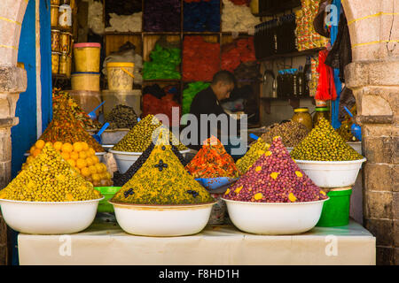 ESSAOUIRA, Marokko - 3. November 2015: Blick vom Markt von Medina in Essaouira Stockfoto