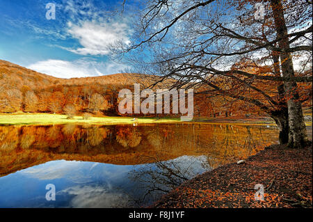 Italien-Kampanien-Herbst in Monti del Matese Piana Delle Pesche Stockfoto