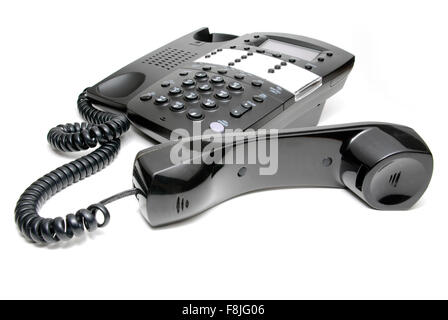 Telefon Büro Telefonnummer, geschäftlich mit dem Empfänger aus dem Schneider schneiden Sie isoliert auf weißem Hintergrund Stockfoto