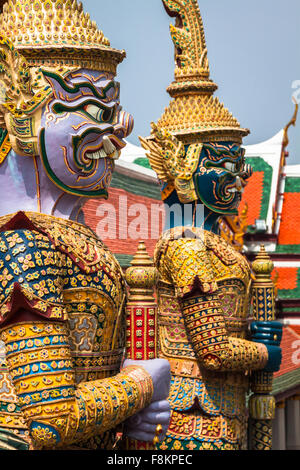 Dämon Guardian im Wat Phra Kaew Grand Palace Bangkok Stockfoto