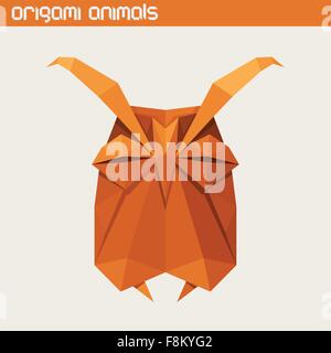 Vektor Origami isoliert Tier. Niedliche Dreieck Eule Stock Vektor