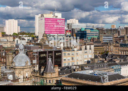 Blick auf den Nordosten über das Stadtzentrum von Glasgow vom Lighthouse Tower, Schottland, Großbritannien Stockfoto