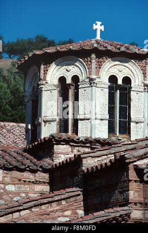 Byzantinische Kirche Kuppel der Kirche der Jungfrau Maria (950) Hosios Loukas oder Hossios Loukas Kloster. Distomo Böotien Griechenland. Stockfoto