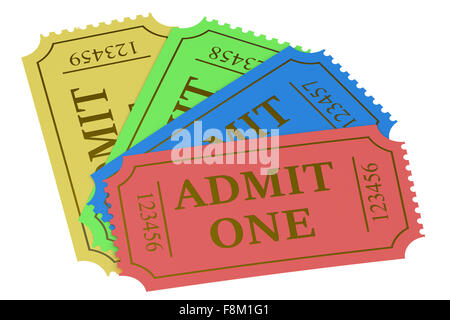 Bunte Karten isoliert auf weißem Hintergrund Stockfoto