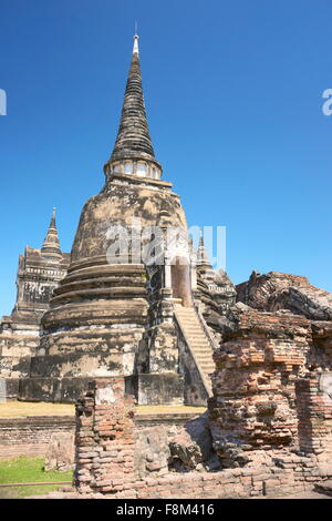 Thailand - Ayutthaya, alte Chedi in den Ruinen Wat Phra Si Sanphet Tempel, UNESCO-Welterbe Stockfoto