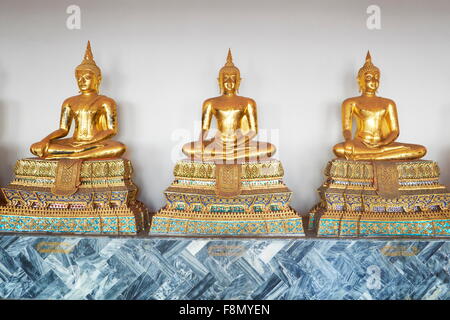 Grand Palace, Wat Phra Kaeo Tempel Buddha-Statuen, Bangkok, Thailand Stockfoto