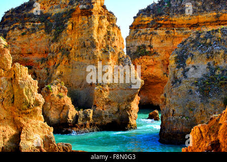 Spektakuläre Felsformationen der Ponta Da Piedade Stockfoto