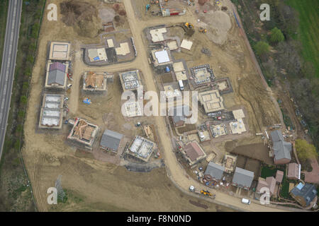 Eine Luftaufnahme von einem Greenfield Haus Neubauprojekt in Northamptonshire Stockfoto