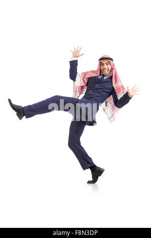 Arabische Mann tanzen aus Freude Stockfoto