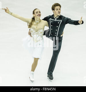 Barcelona, Spanien. 10. Dezember 2015. USAS RACHEL PARSONS/MICHAEL PARSONS führen ihre Dance Junior - Kurzprogramm beim 21. ISU Grand Prix of Figure Skating Final in Barcelona - die ISU Finale Grand Prix der Eiskunstlauf, gemeinsam mit den ISU Junior Grand Prix Finale stattfinden wird, ist die Krönung des Grand-Prix-Serie-Schaltung und die wichtigste Veranstaltung für die International Skating Union (ISU) nach der WM. Bildnachweis: Matthias Oesterle/ZUMA Draht/Alamy Live-Nachrichten Stockfoto