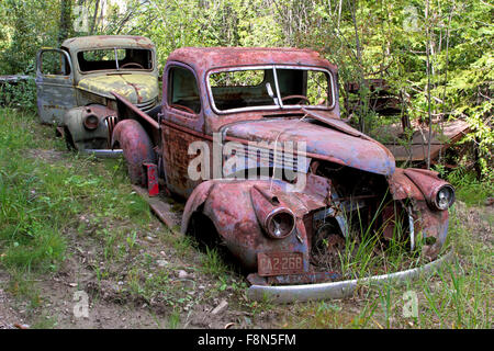 Rost Reliquien - Fort Nelson Heritage Museum auf dem Alaska Highway Kanada Stockfoto