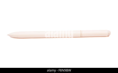 Weißer Stift für Touchscreen-Tablet isoliert auf weißem Hintergrund Stockfoto