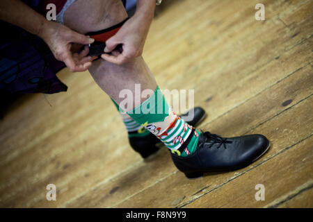 Schließen Sie herauf Bild der Steppschuhe. Stockfoto