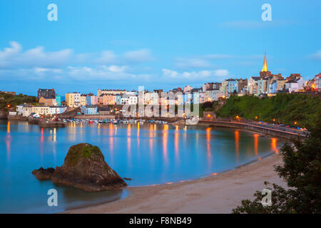 Tenby Harbour North Beach, Pembrokeshire, West Wales, Großbritannien Stockfoto