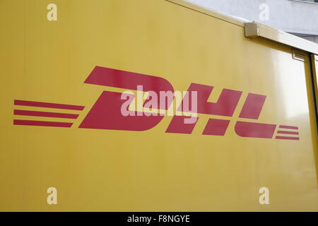 die Marke DHL auf van Stockfoto