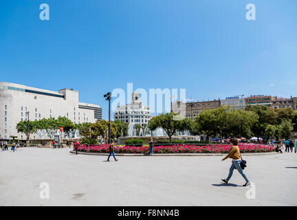 Plaça de Catalunya in Barcelona Stockfoto