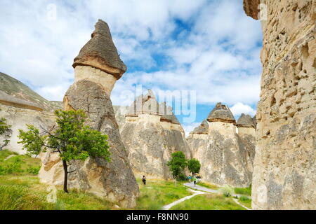 Cappadocia - Türkei, Steinformationen in der Nähe von Zelve, UNESCO Stockfoto