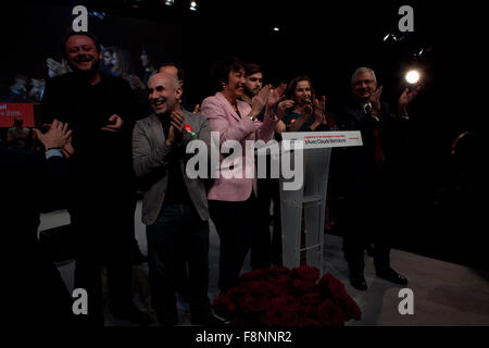 Créteil, Frankreich. 9. Dezember 2015. Claude Bartolone politischen Treffen PS, linker Flügel, Créteil, Frankreich, Claude Bartolone, Präsident der National Assembly of Frankreich Credit Französisch: Ania Freindorf/Alamy Live News Stockfoto