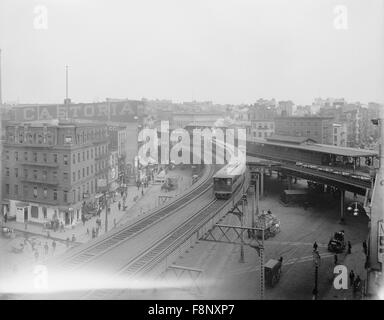 Chatham Square und Hochbahn, New York City, USA, um 1900 Stockfoto