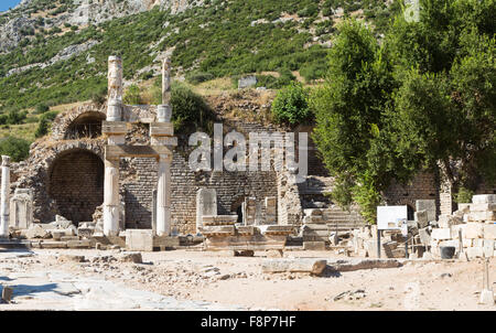 Tempel des Domitian in Ephesus antike Stadt, Izmir, Türkei Stockfoto