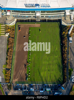 Stadion Arena Auf Schalke, Fußballstadion, Liga-Stadion in Gelsenkirchen, neuen Kunstrasen, Gelsenkirchen, Ruhrgebiet, Stockfoto