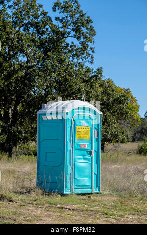 Tragbare tragbare Toilette Toilette verwendet auf neue zentrale Texas Hausbau Entwicklung Stockfoto