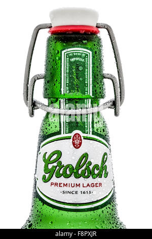 Grolsch Premium Pilsner - International bekannt als Grolsch Premium Lager Stockfoto