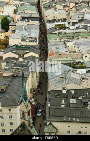 Kleine Gasse Aussicht vom Gipfel in Salzburg, Austria, Europe Stockfoto