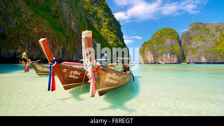 Thailand - Maya Bay Beach auf der Insel Phi Phi Leh, Andamanensee Stockfoto