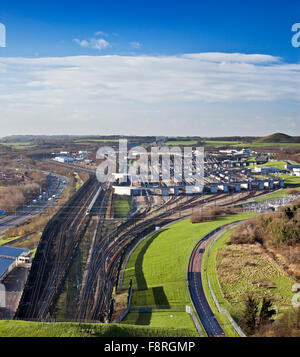 Folkestone Eurotunnel terminal. Stockfoto