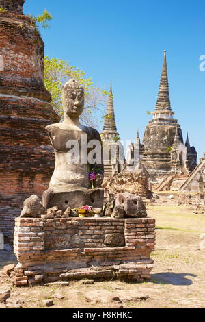 Thailand - Ayutthaya, alte Chedi in den Ruinen Wat Phra Si Sanphet Tempel (UNESCO) Stockfoto