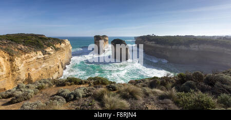 Erhöhten Blick auf Küste, Port Campbell, Victoria, Australien Stockfoto