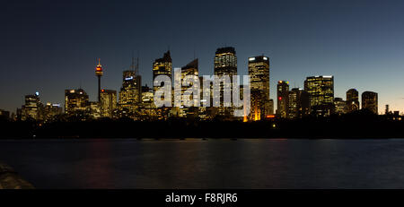 City Skyline bei Nacht, Sydney, New South Wales, Australien Stockfoto