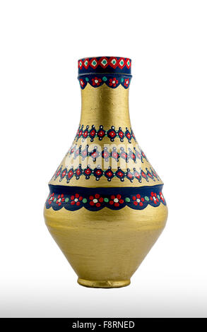 Eine goldene ägyptische Keramik-Gefäß aus Ton, eines der ältesten Gewohnheiten der alten Ägypter Stockfoto