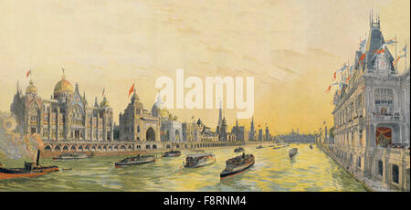 Weltausstellung anzeigen, Weltausstellung Paris 1900 Stockfoto