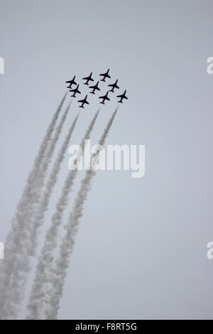 Rhyl Flugschau August Bank Holiday mit dem RAF rote Pfeile akrobatische Display Team Stockfoto