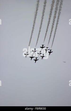 Rhyl Flugschau August Bank Holiday mit dem RAF rote Pfeile akrobatische Display Team Stockfoto