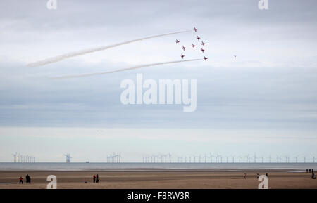 Rhyl Flugschau August Bank Holiday mit dem RAF rote Pfeile akrobatische Display Team Stockfoto