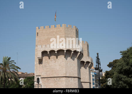 Torres de Serranos, Valencia, Spanien. Stockfoto