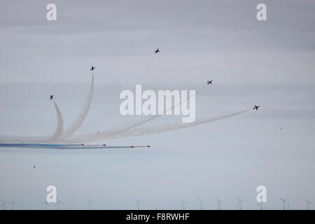 Rhyl Flugschau August Bank Holiday mit dem RAF rote Pfeile akrobatische Display Team Stockfoto