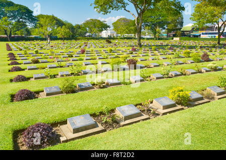 Thailand - Kanchanaburi, Friedhof für alliierte getötet Bau der Brücke über den Kwai Fluss Stockfoto