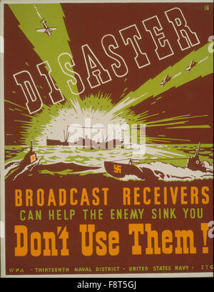 Arbeit Projekte Administration (WPA) Plakat was soll Zivilisten in Kriegszeiten zu fördern zwischen 1936 und 1943 produziert. (Bibliothek des Kongresses) Stockfoto