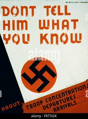 Arbeit Projekte Administration (WPA) Plakat was soll Zivilisten in Kriegszeiten zu fördern zwischen 1936 und 1943 produziert. (Bibliothek des Kongresses) Stockfoto