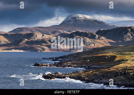 Blick auf Segel Mhor aus erste Küste, Gruinard Bay, Wester Ross, Highland, Schottland, Großbritannien Stockfoto